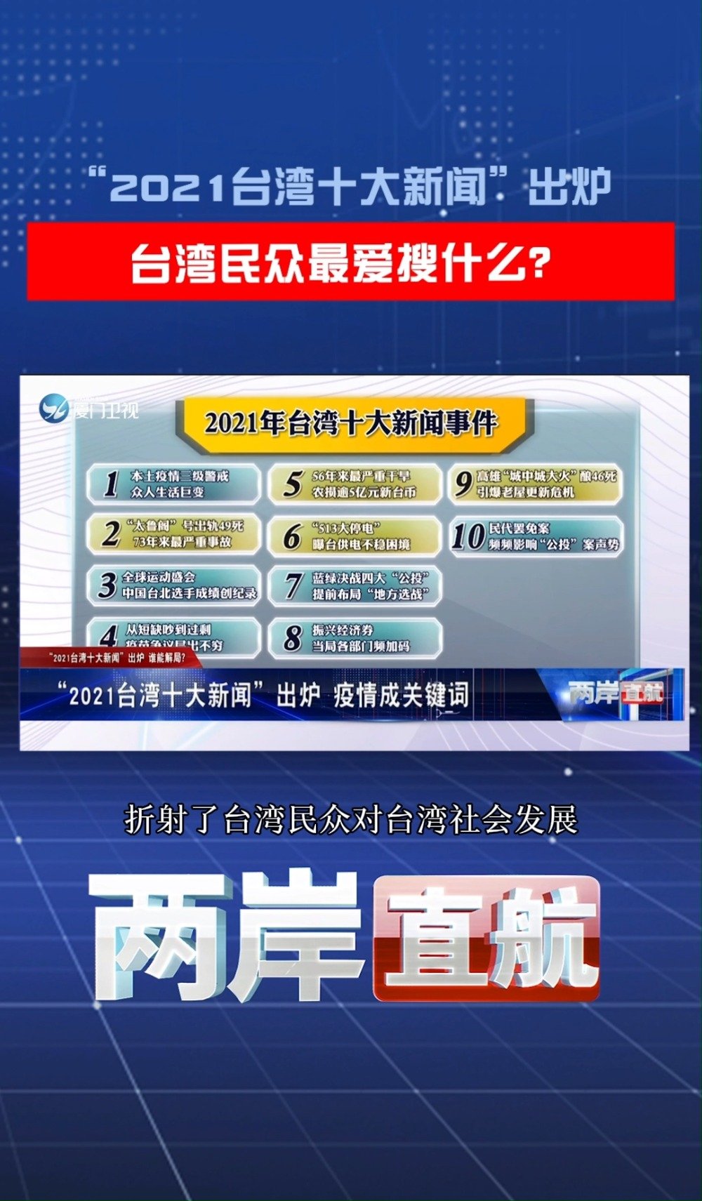 台湾最新政治、经济与社会动态概览新闻综述